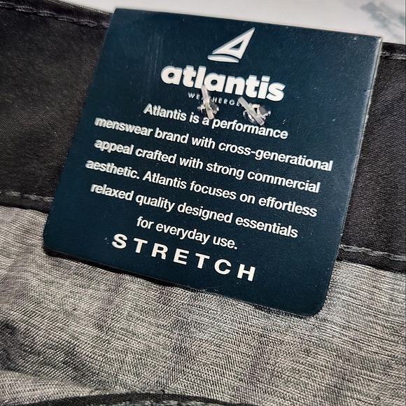 NEW Men's BIG & TALL Hybrid Performance Shorts by ATLANTIS, gray plaid, Summer - Picture 7 of 8